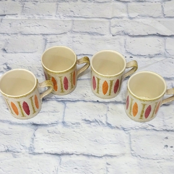 1960s Red Wing Pepe Coffee Cups Vintage Mid Century Modern Four - Picture 1 of 9